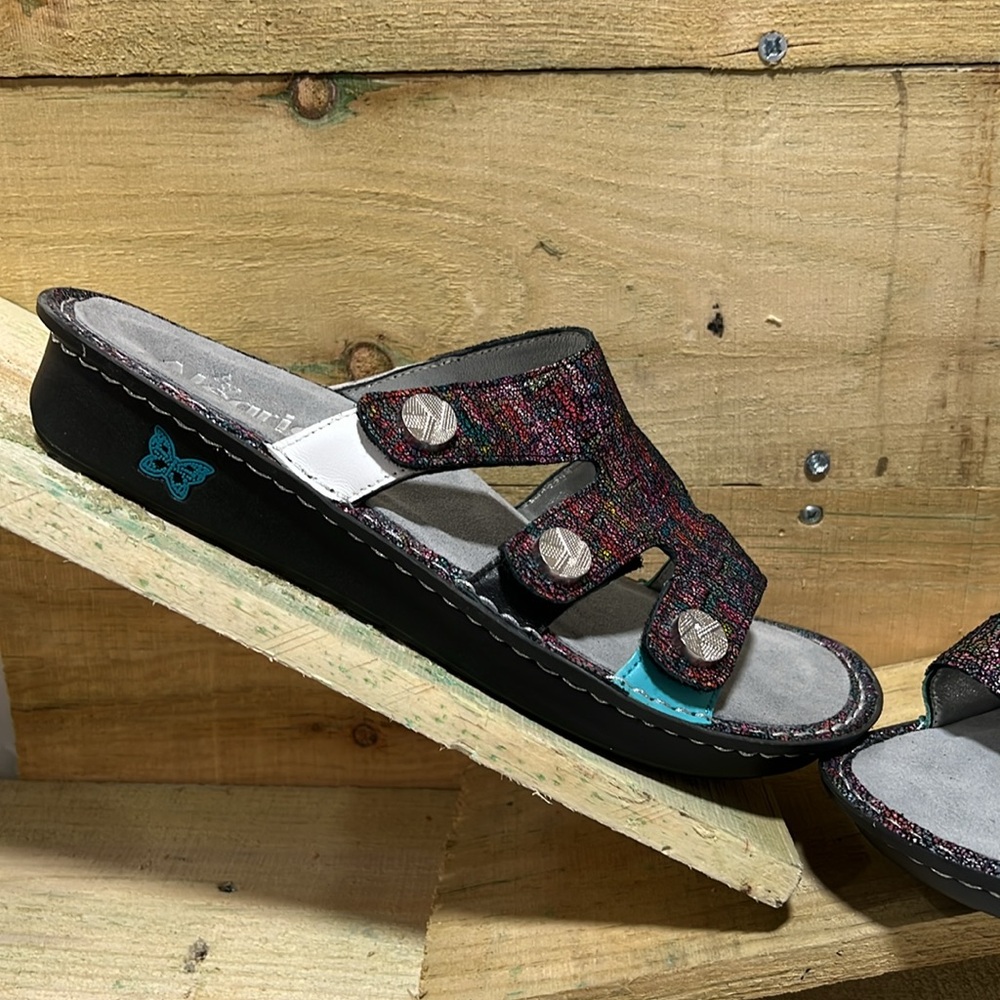 Alegria Venice Chirpy Multi Three-Strap Slide-On … - image 4